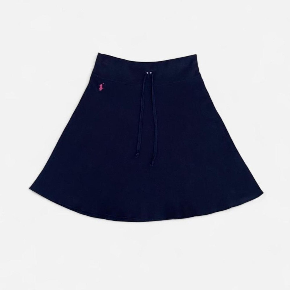 Vintage Ralph Lauren navy skirt with pink logo